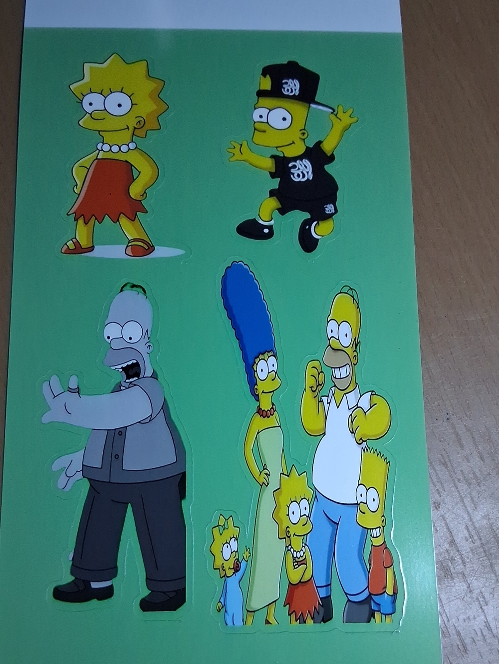 The Simpsons Character Sticker Sheet - Yellow & Green